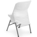 Pokrowiec na krzesło cateringowe bez prasowania - biały