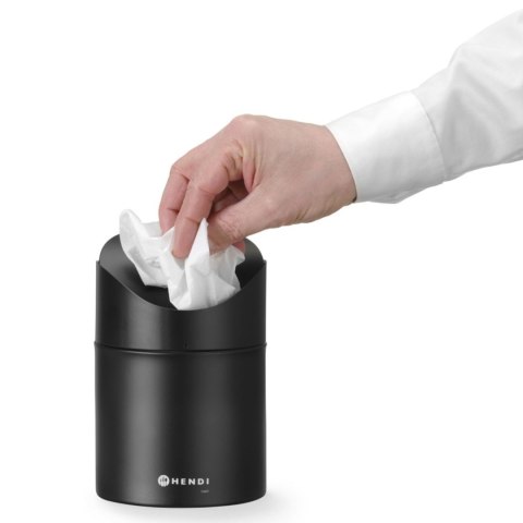 Śmietniczka kosz stołowy z uchylną pokrywą 1.2 l - czarny