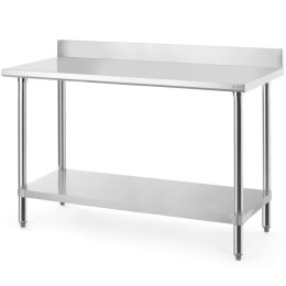 Stół przyścienny z półką rantem skręcany Budget Line 140x60x95 cm