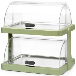 Witrynka chłodząca podwójna bufetowa z pokrywą roll-top Duo UNIQ - zielona