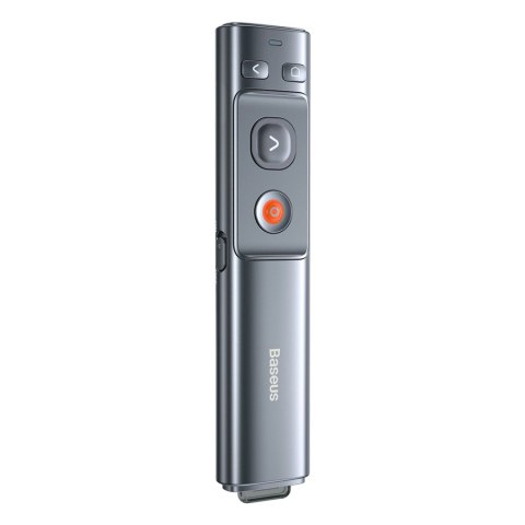 Wskaźnik laserowy z pilotem do prezentacji do 100m WiFi 2.4GHz USB-A/C - szary