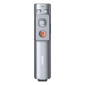 Wskaźnik laserowy z pilotem do prezentacji do 100m WiFi 2.4GHz USB-A/C - szary