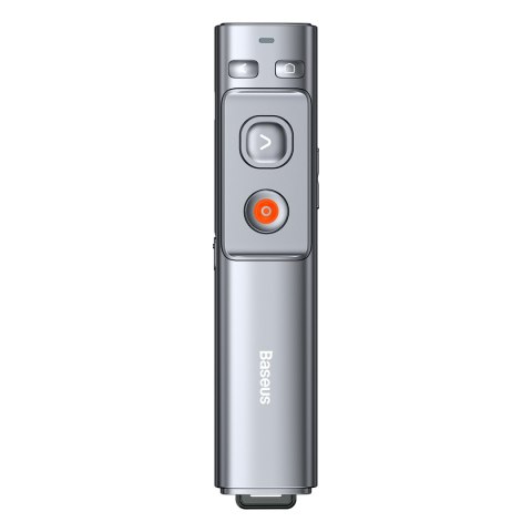 Wskaźnik laserowy z pilotem do prezentacji do 100m WiFi 2.4GHz USB-A/C - szary