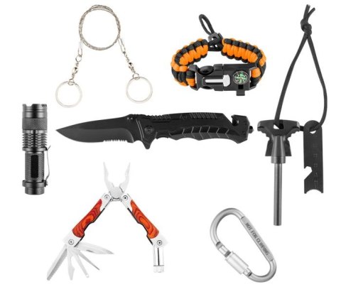 ZESTAW SURVIVALOWY 8 W 1 W PUDEŁKU NEO