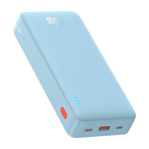 Powerbank 20000mAh Airpow 20W z kablem USB-A - USB-C 50cm - niebieski
