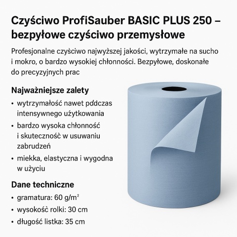 Czyściwo włókninowe przemysłowe bezpyłowe ProfiSauber BASIC PLUS 250