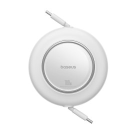 Kabel przewód zwijany USB-C 100W 2m - biały