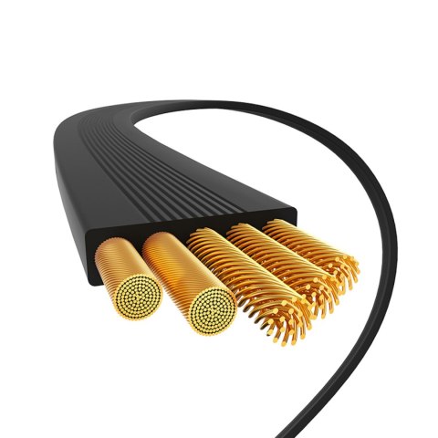 Kabel przewód zwijany USB-C 100W 2m - czarny