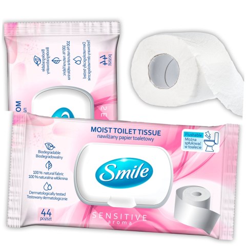 SMILE Papier toaletowy nawilżany flip top, 44szt.