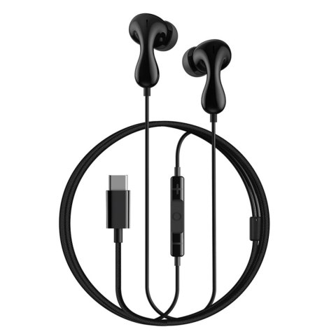 Słuchawki przewodowe douszne Encok CZ20 USB-C - czarne