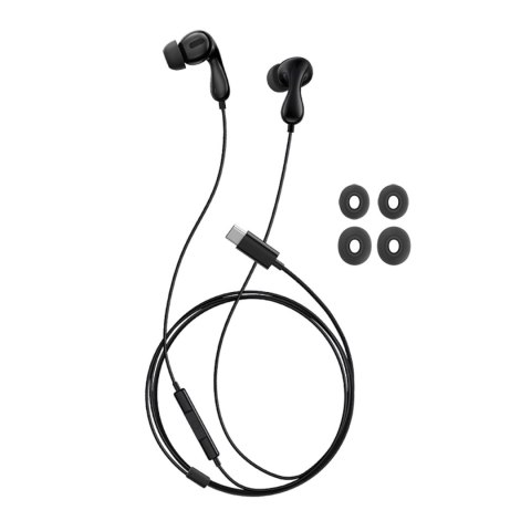 Słuchawki przewodowe douszne Encok CZ20 USB-C - czarne
