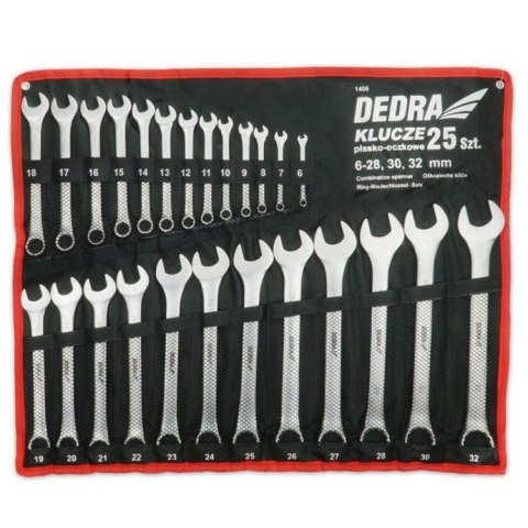 KOMPLET KLUCZY PŁASKO-OCZKOWYCH 25-SZTUK 6-32MM DEDRA