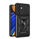 Pancerne etui z podstawką osłoną aparatu na Samsung Galaxy M16 5G / F16 5G Hybrid Armor Camshield - czarne