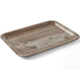Taca do serwowania prostokątna antypoślizgowa 240x340 mm - ciemne drewno