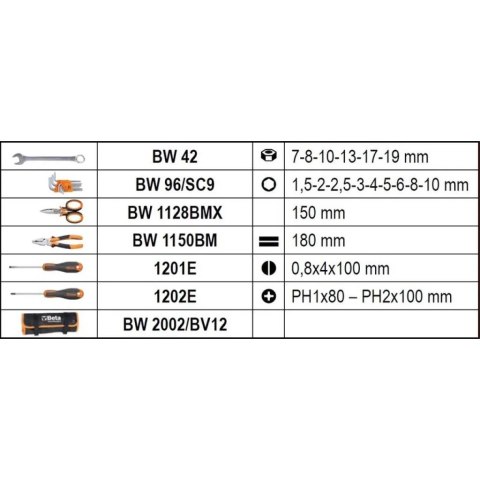 ZESTAW NARZĘDZI W POKROWCU, 20 CZ. BETA