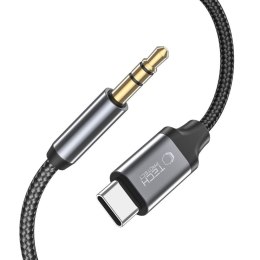 Kabel przewód audio USB-C - mini jack 3.5mm 1 m - czarny