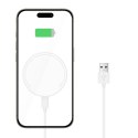 Ładowarka indukcyjna z podstawką kablem USB-A - USB-C MagSafe - biała