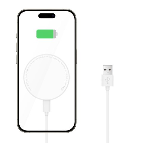 Ładowarka indukcyjna z podstawką kablem USB-A - USB-C MagSafe - biała