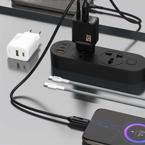 Ładowarka sieciowa A27 MaxC USB-C USB-A GaN 35W - biała