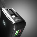 Powerbank 10000mAh USB-A USB-C z wyświetlaczem wbudowanym kablem USB-C 20W - czarny