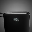 Powerbank 20000mAh USB-A USB-C z wyświetlaczem wbudowanym kablem USB-C 20W - czarny