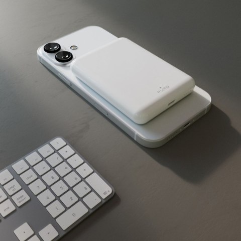 Powerbank magnetyczny 5000mAh MagSafe USB-C PD 20W - biały