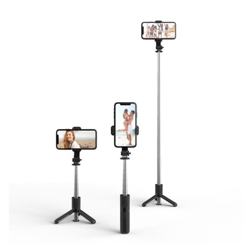 Selfie stick kijek statyw do zdjęć tripod Bluetooth do 72cm - czarny