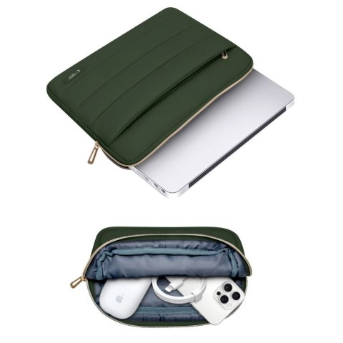 Torba pokrowiec Puffy na laptop 15-16'' + etui na akcesoria - oliwkowy