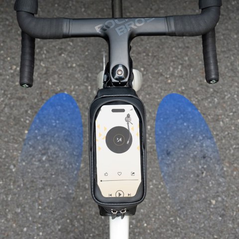 Torba sakwa rowerowa na ramę pancerna z kieszonką na telefon 1.7 l - czarna