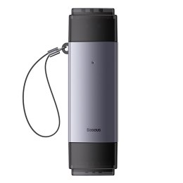 Czytnik kart pamięci SD TF USB-A USB-C - szary