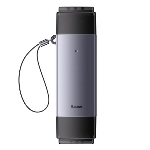 Czytnik kart pamięci SD TF USB-A USB-C - szary