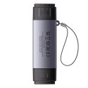 Czytnik kart pamięci SD TF USB-A USB-C - szary