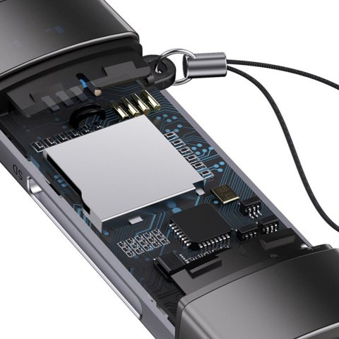Czytnik kart pamięci SD TF USB-A USB-C - szary