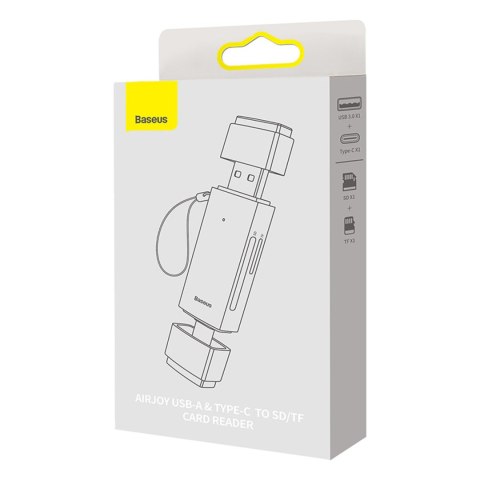 Czytnik kart pamięci SD TF USB-A USB-C - szary