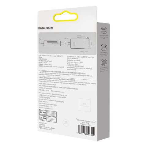 Czytnik kart pamięci SD TF USB-A USB-C - szary