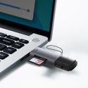 Czytnik kart pamięci SD TF USB-A USB-C - szary