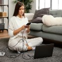 Kabel przewód 3w1 USB-A - Lightning / USB-C / micro USB 1m - szary