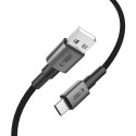 Kabel przewód UltraBoost DNA USB-A - USB-C 15W 3A 200 cm - szary