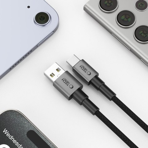 Kabel przewód UltraBoost DNA USB-A - USB-C 15W 3A 200 cm - szary