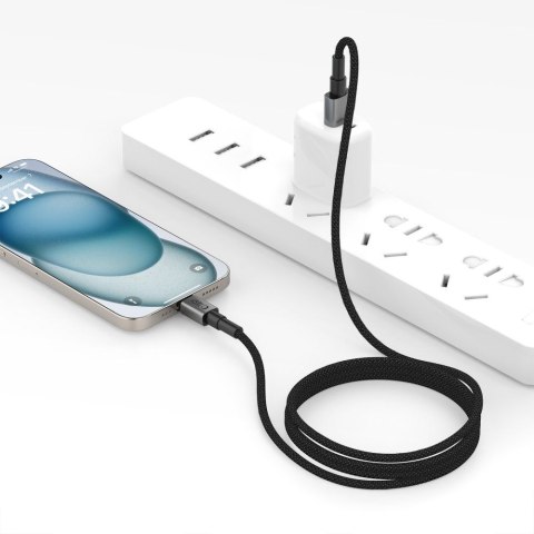 Kabel przewód UltraBoost DNA USB-A - USB-C 15W 3A 200 cm - szary