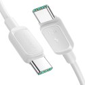 Kabel przewód do ładowania transmisji danych USB-C 60W 1.2m - biały