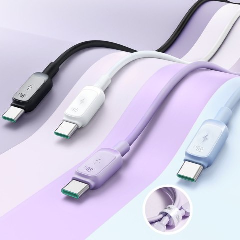 Kabel przewód do ładowania transmisji danych USB-C 60W 1.2m - biały