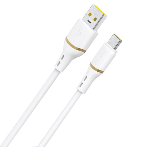 Kabel przewód silikonowy USB-A - USB-C 5A 1m - biały