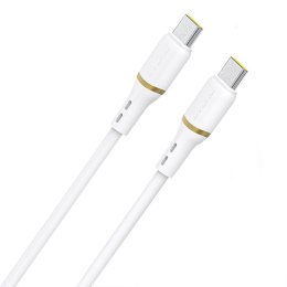 Kabel przewód silikonowy USB-C 60W 1m - biały