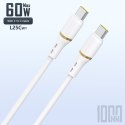 Kabel przewód silikonowy USB-C 60W 1m - biały
