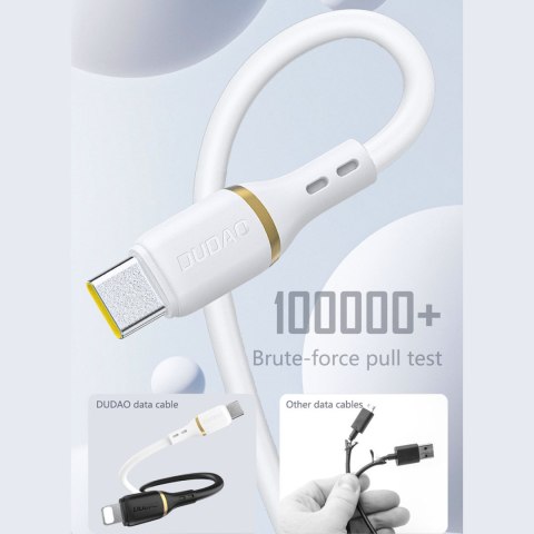 Kabel przewód silikonowy USB-C 60W 1m - biały
