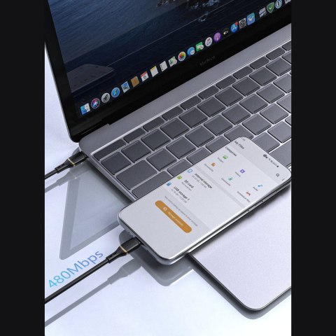 Kabel przewód silikonowy USB-C 60W 1m - biały