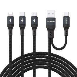 Kabel przewód wielofunkcyjny USB-A USB-C do Lightning USB-C MicroUSB 66W - czarny