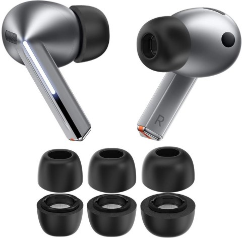 Nakładki do słuchawek Samsung Galaxy Buds 3 Pro w rozmiarach S / M / L czarne - 3 szt.