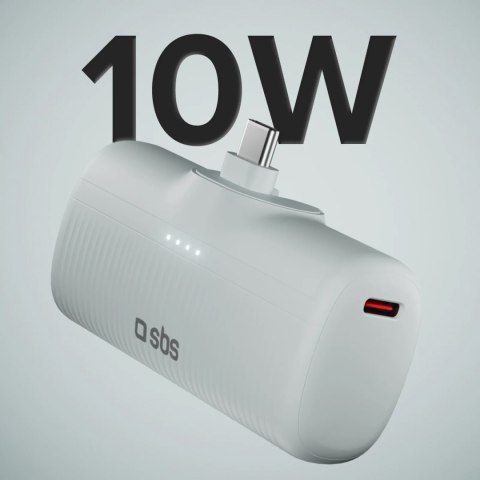 Powerbank EcoPower 5000 mAh 10W z wbudowanym portem USB-C - szary